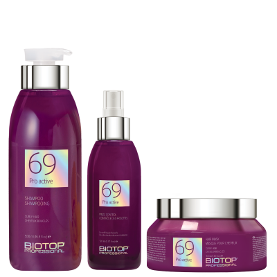 Комплект BIOTOP Pro Active Trio для вьющихся волос: шампунь, маска и спрей